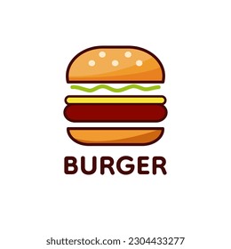Burger logo design. Colored icon.