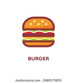 Burger logo design. Colored icon.