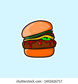 Burger logo design concept illustration vector art 
