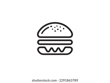 Hamburger Logo-Design. kreatives, modernes Symbol für Linearität, Vektorgrafik