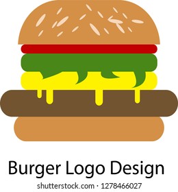 Burger Logo Design - Design a Flat Design in illustratol