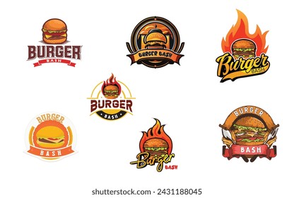 Burger Logo diseño Vectores gratis PSD