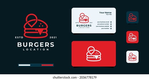 Diseño del logo de la hamburguesa con estilo de dibujo de arte plano hipster. logotipo de hamburguesa para su negocio.