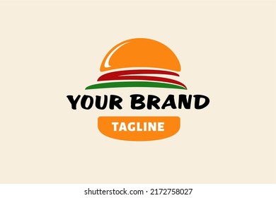Burger logo design, icon, symbol, mark, appetizing burger logo with vibrant colors, perfect for burger joints, fast-food brands, or food trucks that want to stand out and delight customers.