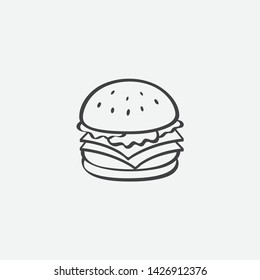 burger logo design, burger illustration, burger icon