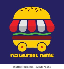 Burger logo design. Illustration. Isolate on white background.
