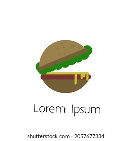 logotipo de hamburguesa, ilustración de diseño de hamburguesas con concepto sencillo.