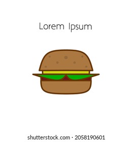 burger logo, burger design illustration with simple concept.