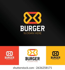 Burger logo design with letter B