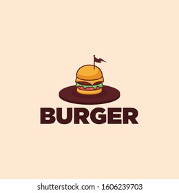 Burger Logo Design for Restaurant Symbol and Icon