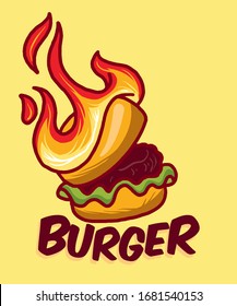 Burger Logo Design for Restaurant Symbol and Icon