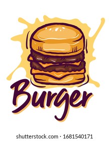 Burger Logo Design for Restaurant Symbol and Icon