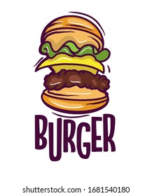 Burger Logo Design for Restaurant Symbol and Icon