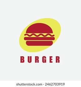 
Burger logo design with simple images but striking colors