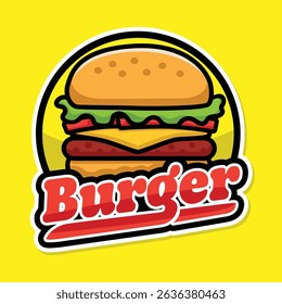 Burger Logo Design with Soft Color and Circle Background