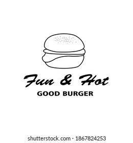 burger logo design suitable for label template