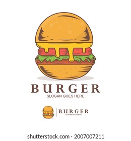 Burger logo design template. Fast Food logo icon.