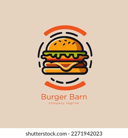 Burger logo design template. Fast food icon. Vector illustration. Restaurant cafe logo concept