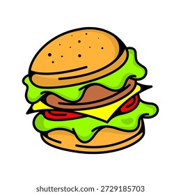 Plantilla de diseño de logotipo de hamburguesa. Plantilla de logotipo de comida rápida