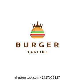 Burger logo design template flat vector