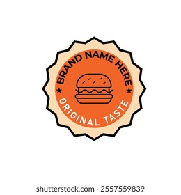 burger logo design, burger logo template design, hamburger burger logo with editable text illustration vector editable file