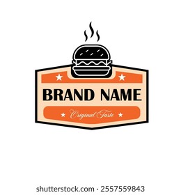 burger logo design, burger logo template design, hamburger burger logo with editable text illustration vector editable file