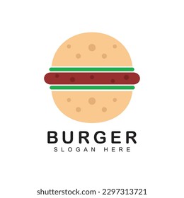 Burger logo design template, meat burger logo icon
