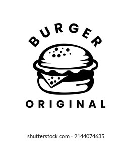 burger logo design template vector