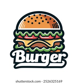 Burger Logo Logo Design with Thick Outline