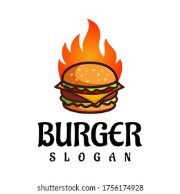 Burger Logo Design Vector, Fast Food, Restaurant And Cafe Symbol
