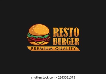 burger logo design vector flat design illustration, brochure, element design, restaurant logo