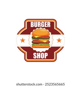 Burger logo design vector Hot burger logo, cafe logo, Hot Dogs, Shawarma vector