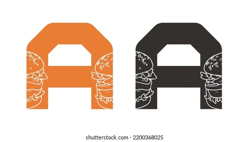 Plantilla de símbolo del icono del vector del logotipo de la hamburguesa. Vector con logotipo de hamburguesa. Logotipo