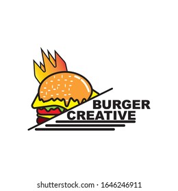 Burger logo design vector illustration 