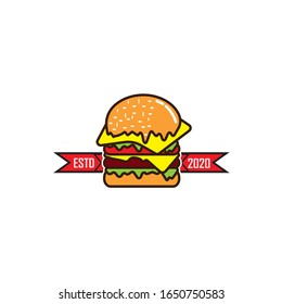 Burger logo design vector illustration 