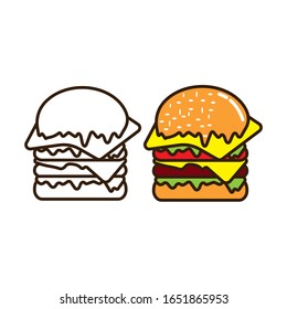 Burger logo design vector illustration 