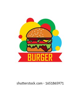 Burger logo design vector illustration 