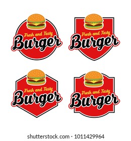 Burger Logo Design Vector Set