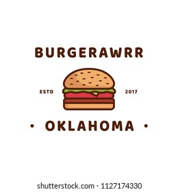 Burger Logo Design Vector Vector Symbol Fast Food