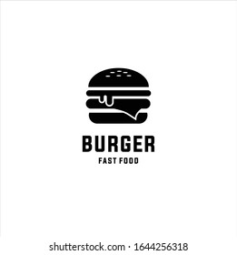 burger logo design vector template, Fast food logo,  badge flat modern minimal design illustration.