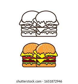 Design-Vektorillustration für Burger-Logo 