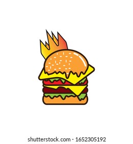 Burger logo design vector template 