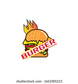 Burger logo design vector template 