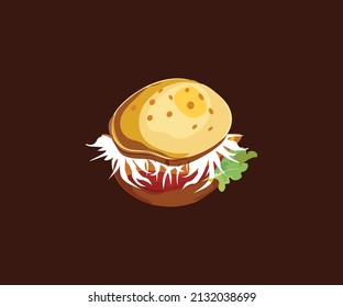 Burger logo design vector template	