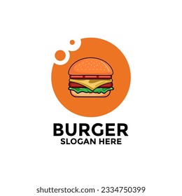 Burger logo design vector template, Fast food flat logo modern minimal design