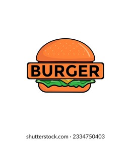 Burger logo design vector template, Fast food flat logo modern minimal design