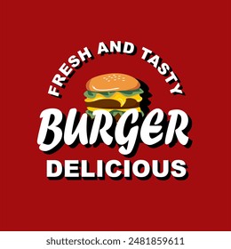 burger logo design vector template, flat modern minimal design illustration, fast food logo
