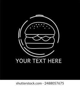 burger logo design vector template, flat modern minimalist design illustration, fast food logo. 