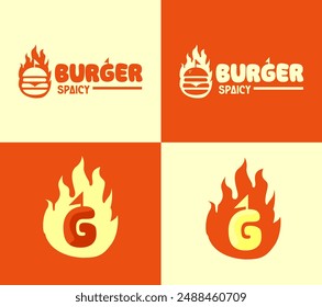 burger logo design vector template, flat modern minimal design illustration, fast food logo,