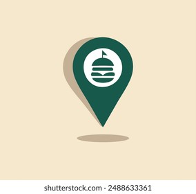 burger logo design vector template, flat modern minimal design illustration, fast food logo, vintage